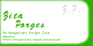 zita porges business card